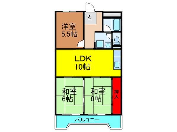 奥野マンションの物件間取画像